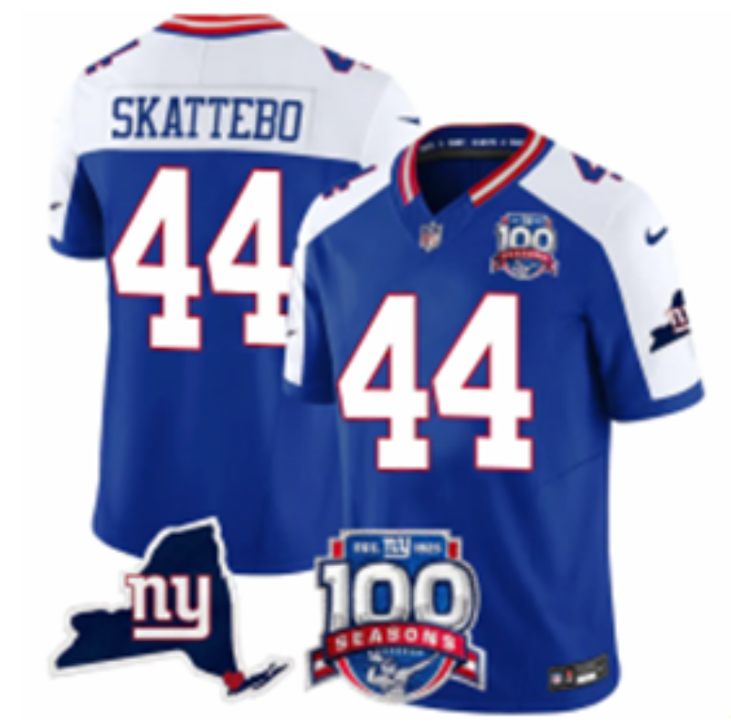 Men New York Giants 44 Skattebo blue Nike 2025 Jerseys style 2